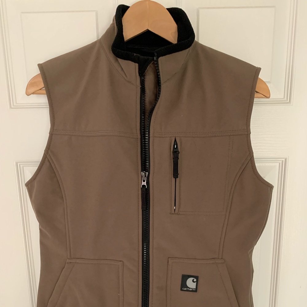 Carhartt Women’ Vest Nylon Shell Fleece lined Mock-Neck Sz. Small